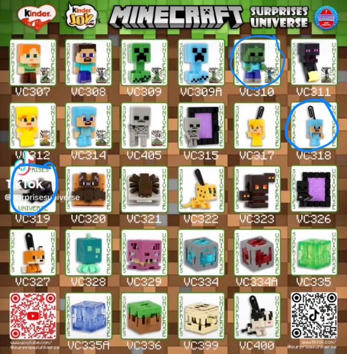 kinder joy minecraft продаю фигурки либо обмен