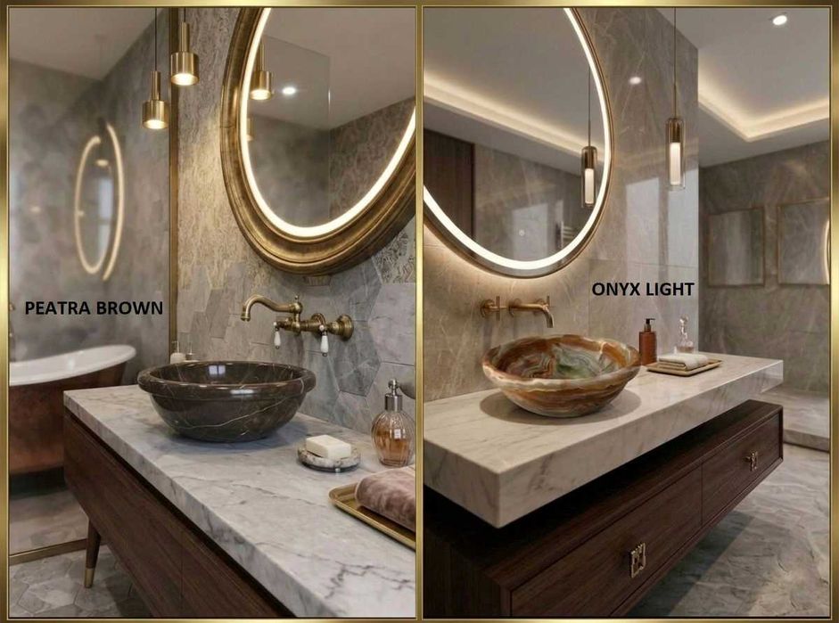 Луксозна мивка от естествен ОНИКС/МРАМОР (Уникален дизайн)