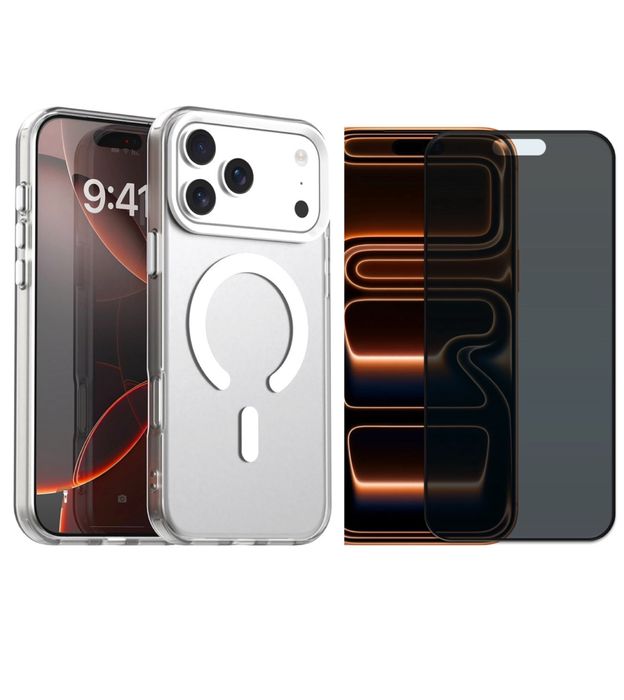 Husa Magsafe TPU + Folie Sticla/6D/Privacy Iphone 17/AIR/PRO/PRO MAX