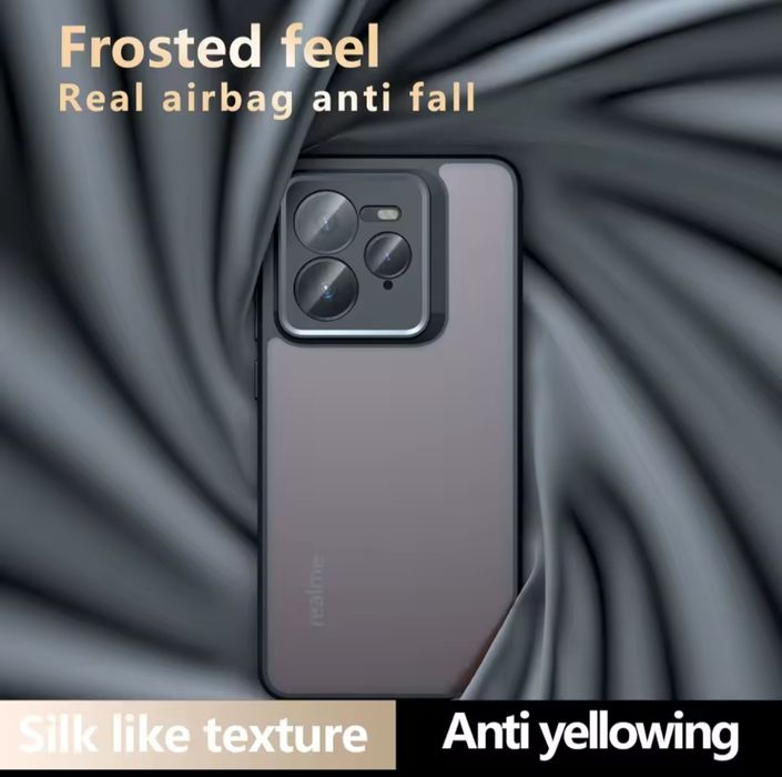 Realme GT7,GT7T,GT7 pro силиконов кейс удароустойчив с прозрачен гръб