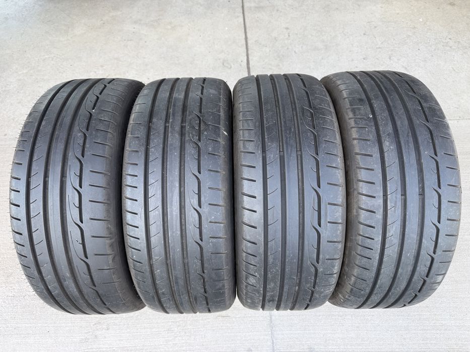 4бр. ОТЛИЧНИ Летни Гуми С Борд 225/45R/19 -DUNLOP- DOT:4918- 7.0мм+6.5мм