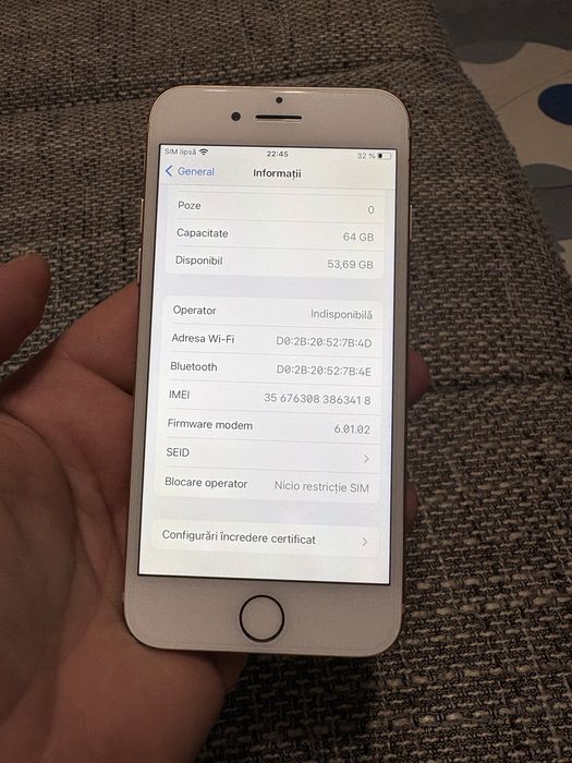 Iphone 8 de 64 gb White si Gold Impecabile