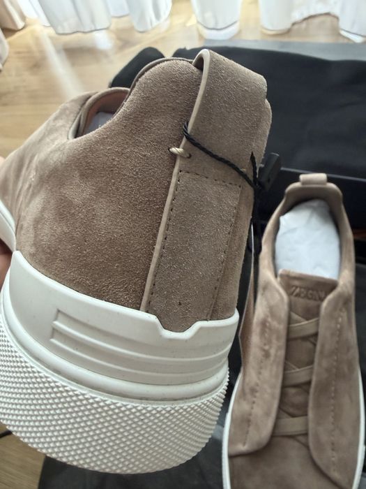 Adidasi ZEGNA triple stitch piele intoarsa nr 42, calitate excelenta