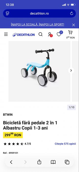 Bicicleta echilibru B twin