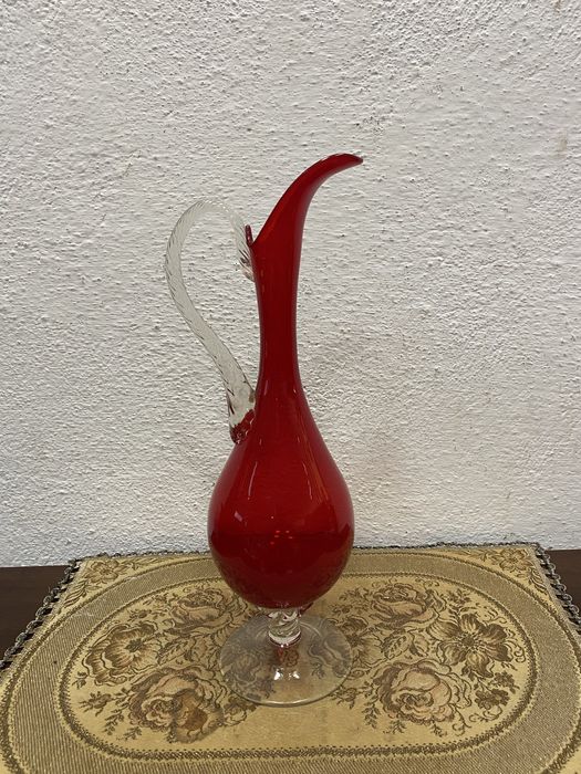 Стара италианска ваза от разтопено стъкло