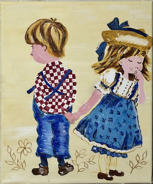 Tablou pictat acrilic pe canvas 25x30 cm