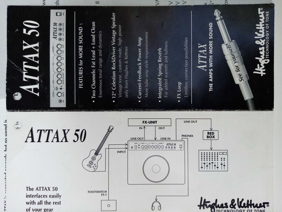 combо усилвател за китара Hughes & Kettner Attax 50
