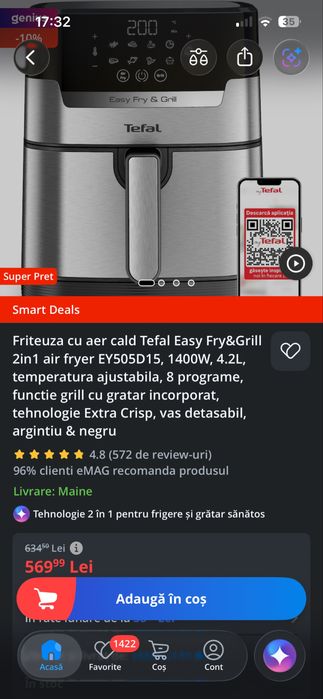 Ayrfryer tefal easy fry &grill