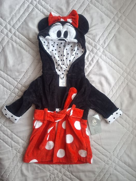 Нов халат за бебе момиче Disney Minnie Mouse, размер 3-6 м, 68 см