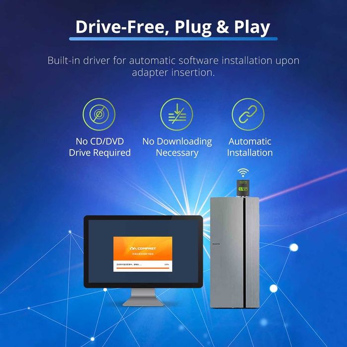 REDLUX USB WiFi Bluetooth адаптер, 600Mbps