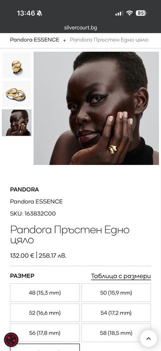 Оригинални пръстени Pandora 48 рр