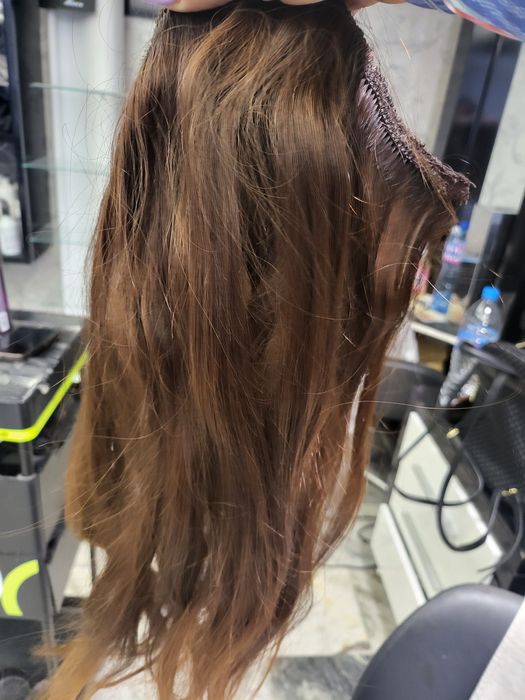 Естествена коса, два двойни реда.