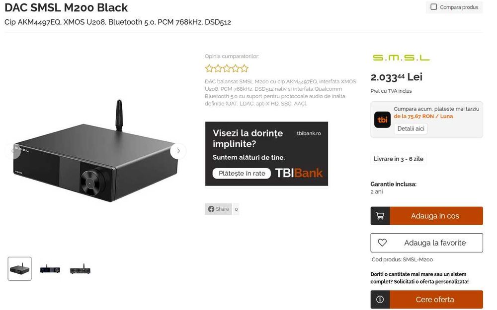 DAC SMSL M200 (bluetooth)