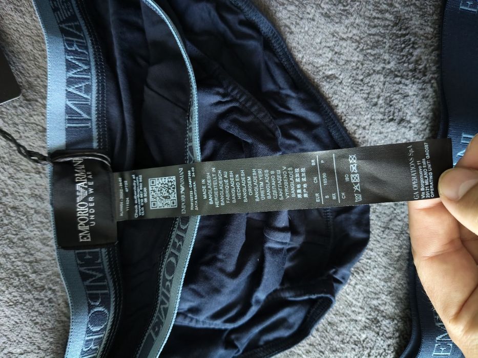 Emporio Armani set 3 chiloți bărbătești culoare bleumarin-albastru  mărimea S noi originali