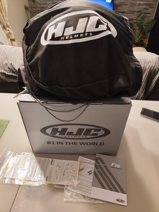 Cască moto HJC F70 Solid Metal Black-ca nouă+suport GoPro!