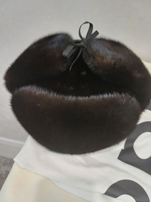 Шапка ушанка норковая