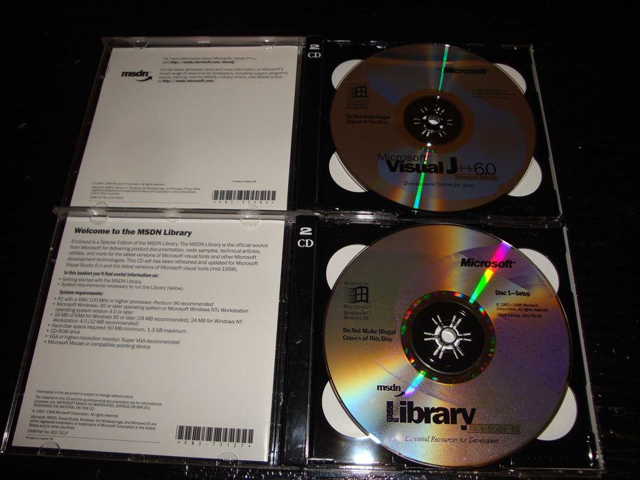 set CD vintage colectie Microsoft Visual J++ MSDN Library windows 98