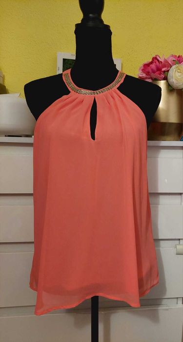 Top ciclam strasuri metalice,voal, vaporoasa Amisu TRANSPORT GRATUIT