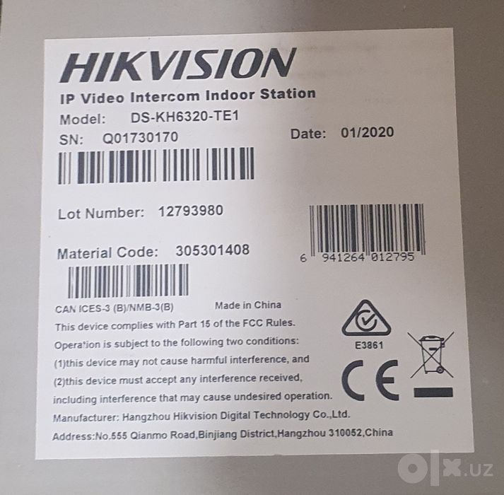 DS-KH6320-TE1 IP videodomofon, 7