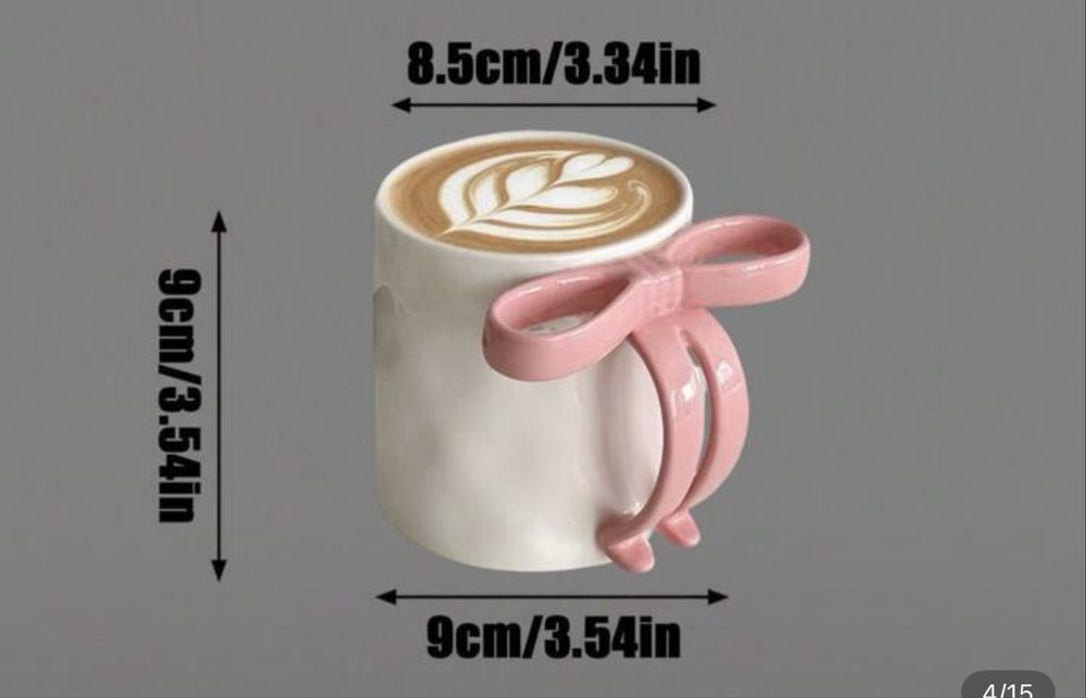 Cana alba cu maner fundita roz