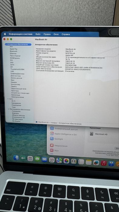 Macbook air m4. 16гб 256гб