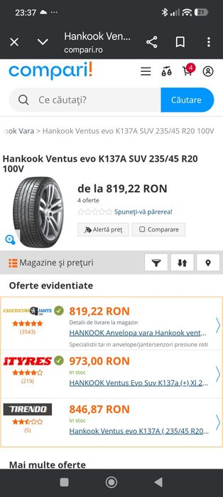 Vând anvelope vara noi