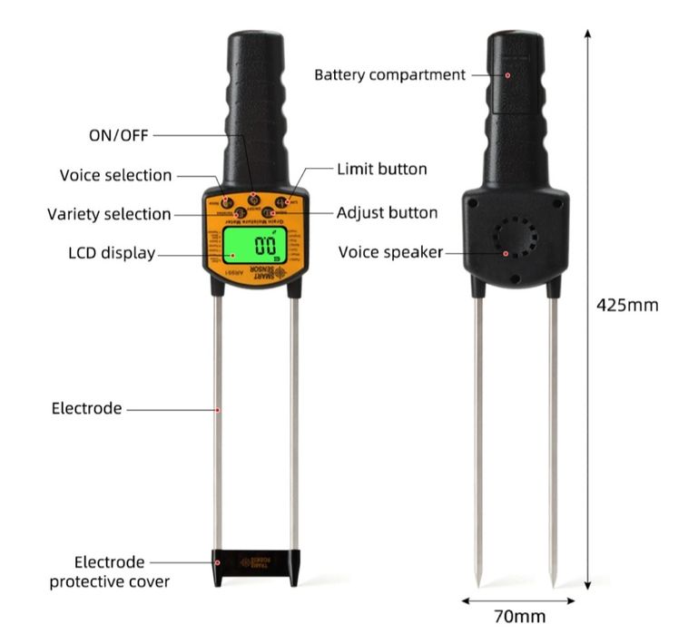 AR991 - 14 xil turdagi don namligini o'lchovchi gigrometer