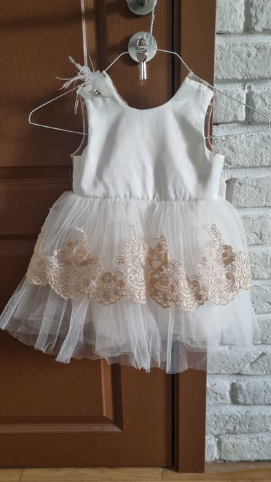 Рокля за кръщене/сватба - размер 2 години, 86 см.
