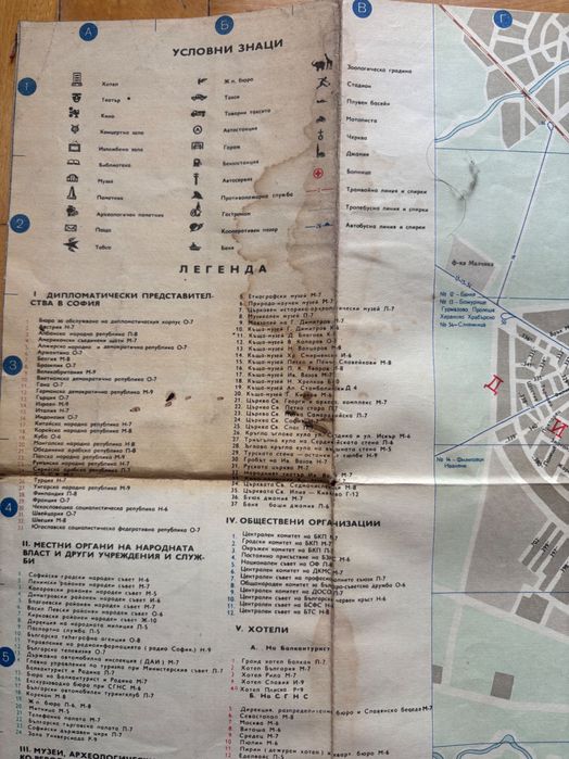 Стара карта на град София