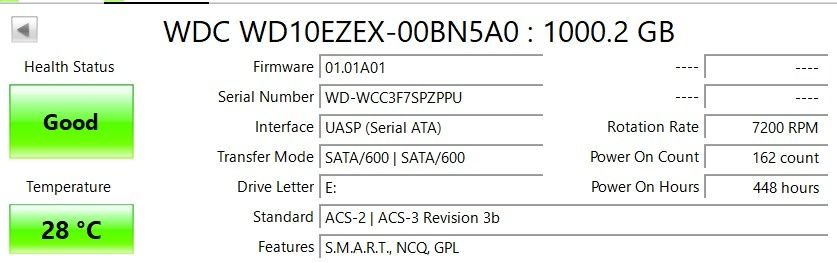 Hard Disk HDD 1TB WD Blue 3.5, 7200RPM – 100% sănătos, doar 448h, fără bad-uri - ca NOU