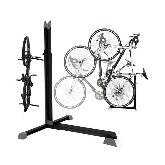 Велосипедна стойка MARTAR, Изложбена, Вертикална, Регулируема, Черна