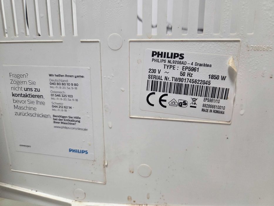 Espressor Automat Philips EP5961 Aparat cu Cafea Boabe Saeco Incanto