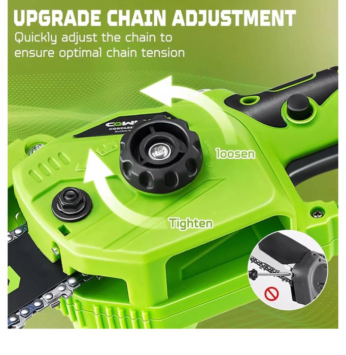 CQWLKEJ Mini ferăstrău, drujba cu lanț fără fir de 8 inchi Nou