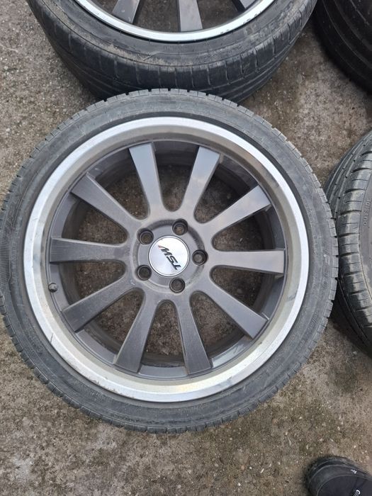 Set Jante aliaj 5x112 17 inch 66.6 cu buza cromata vw audi seat skoda