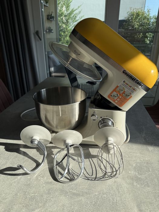 Mixer cu bol Ariete Gourmet 1594 KM 1000 W Bol detasabil 4 l 6 viteze Galben