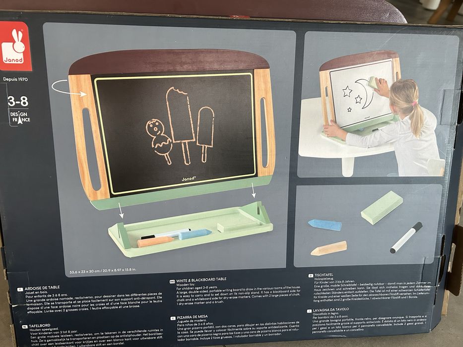 Tabla de scris cu 2 fete Janod din lemn