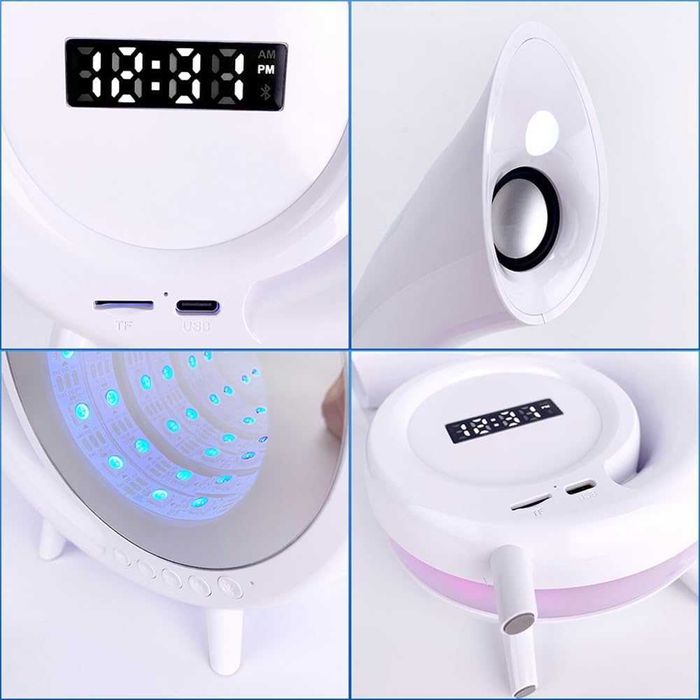 Led Лампа с Bluetooth Високоговорител, RGB с Блутут и Часовник