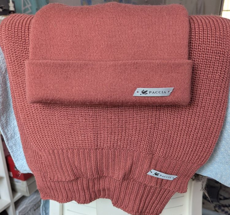 шапка и шарф комплект полушерсть