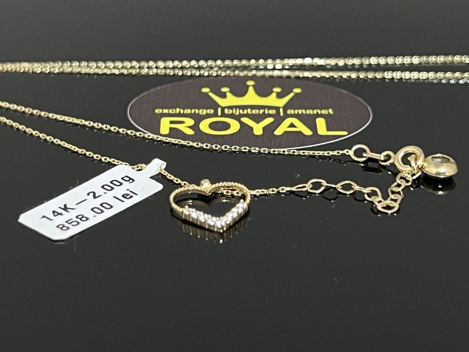 Bijuteria Royal CB : Lant inima aur 14K 2,00 grame