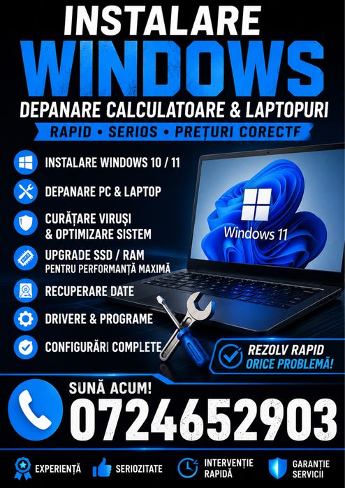 INSTALĂRI WINDOWS • MAC OSX • SOFT TELEFOANE • DEPANARE PC & LAPTOP