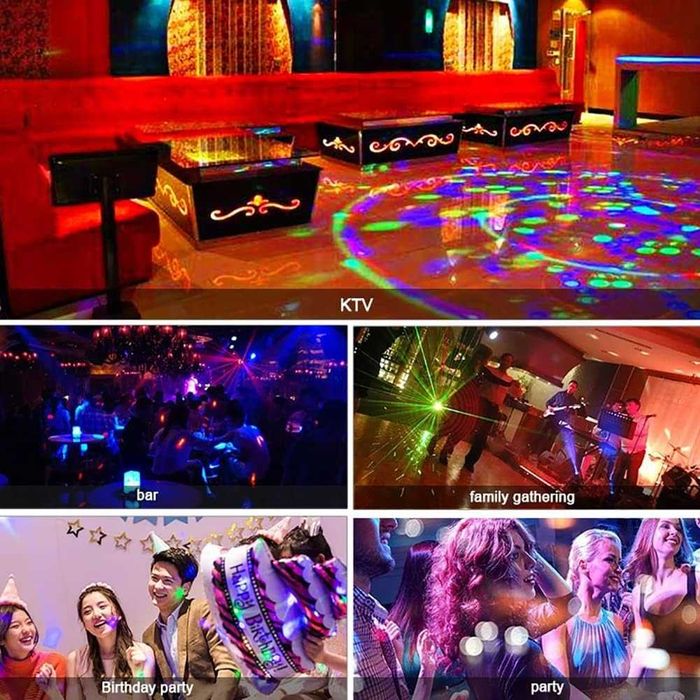 Bec LED RGB E27 efecte Disco cap rotativ 3W pentru karaoke petreceri