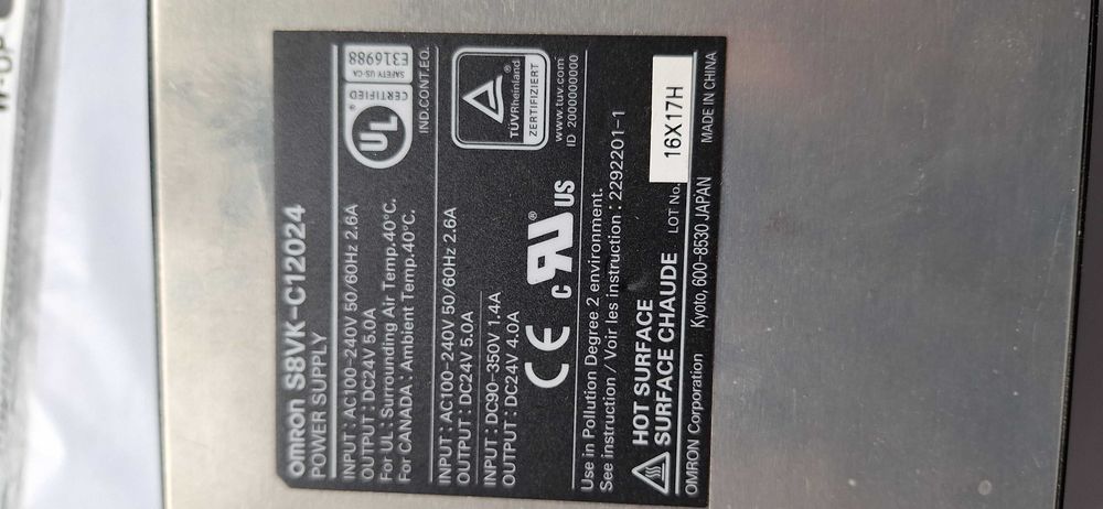 Alimentator,  sursa 24vcc Omron