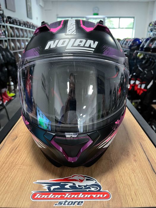 TОП ЦЕНА Мото каска за мотор NOLAN N87 LIGHT Pink/black/matt S 53-54