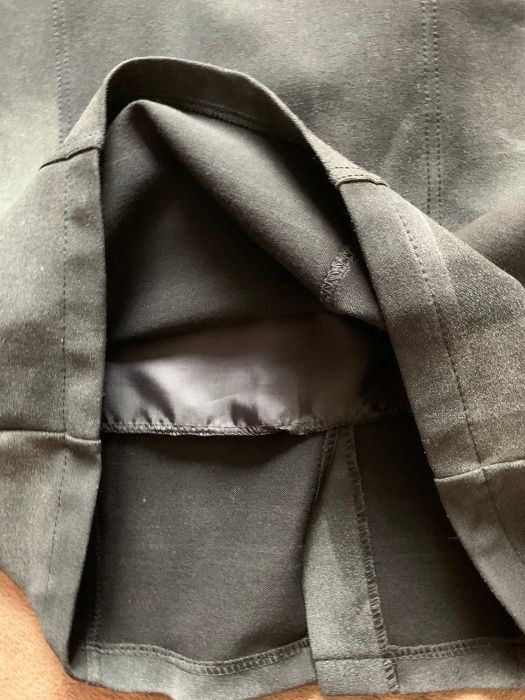 Офис рокля до коляното в сиво и черно без ръкави, 36, блуза сако пола