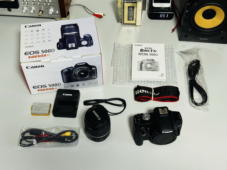 Kit complet-aparat foto CANON Eos 500D-Nou la cutie-canon 18-55 mm