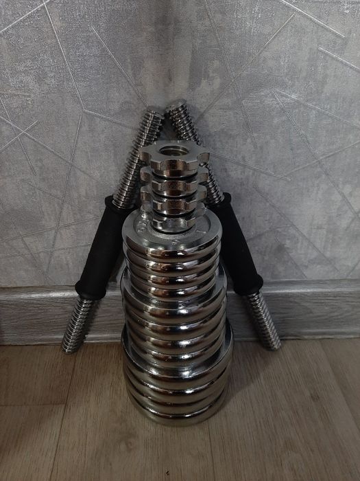 Гантели 15кг разборные хромированные