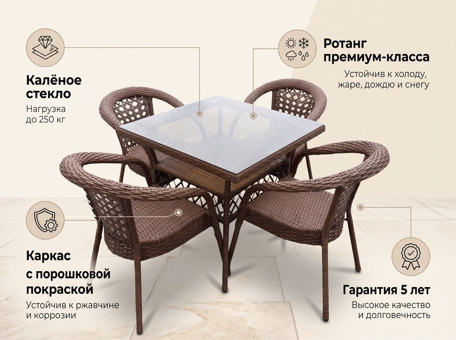 РАСПРОДАЖА! Плетеная ротанговая мебель для летника, сада в Алматы