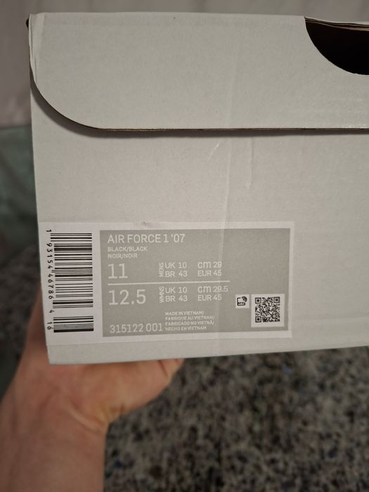 Adidasi Nike Air Force 1 Negrii 45.