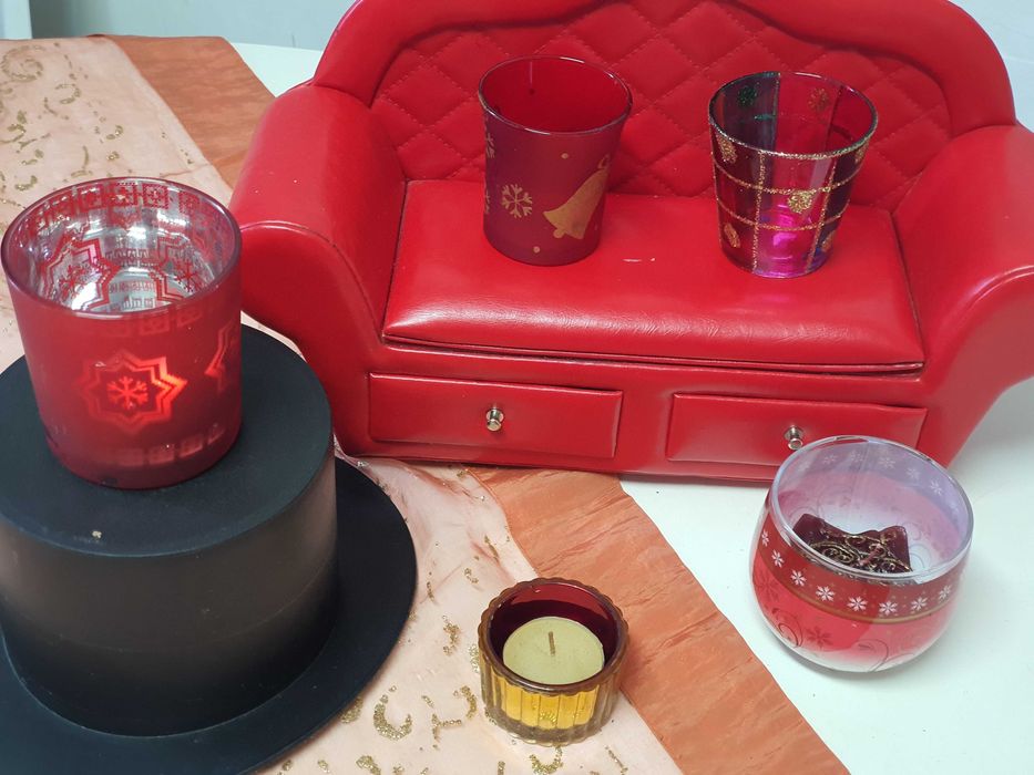 Pahare pentru lumanari pastile de Craciun