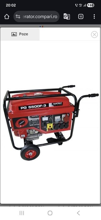 Generator de curent pe benzina Matrix PG 5600, 5500W, motor in 4 timpi
